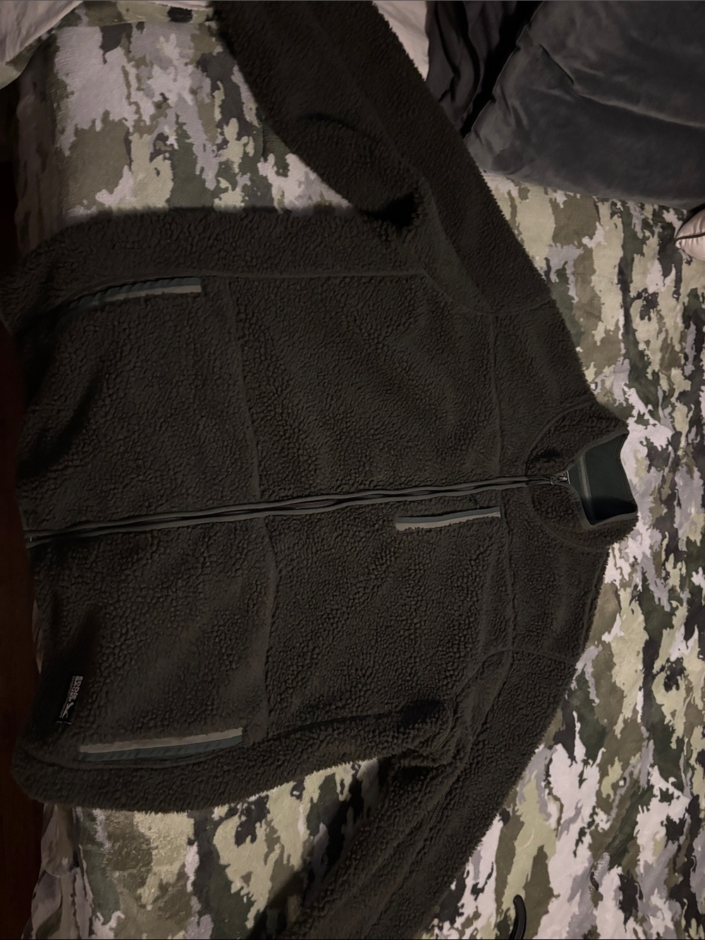 Eddie Bauer Olive Green Sherpa Fleece Jacket